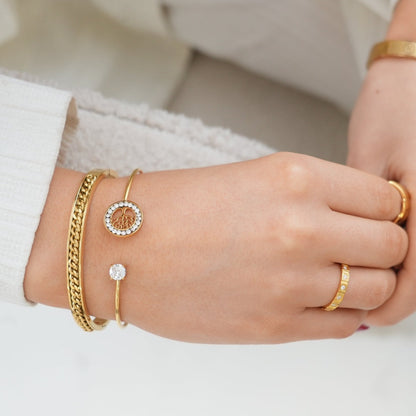 Curb Chain Bangle Armband - Goud