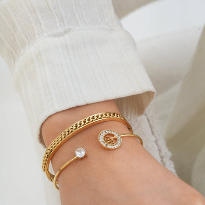 Curb Chain Bangle Armband - Goud