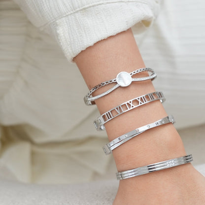 Venus Stone Bangle Armband - Zilver