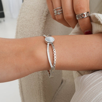 Venus Stone Bangle Armband - Zilver