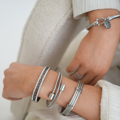 Twister Bangle Armband - Zilver