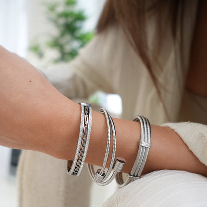 Twister Bangle Armband - Zilver
