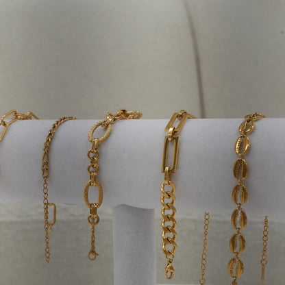Contrast Mix Clip Cubaanse Armband - Goud