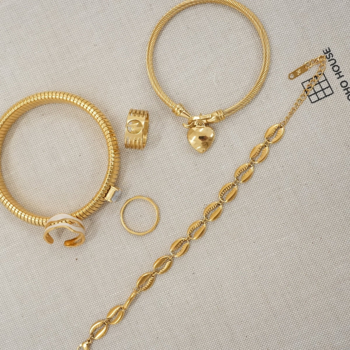 Hart Hangertje Armband - Goud