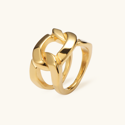 Dubbele Linkring - Goud