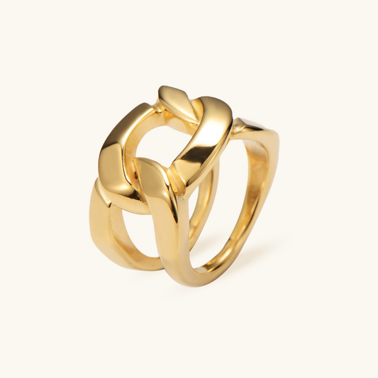 Dubbele Linkring - Goud