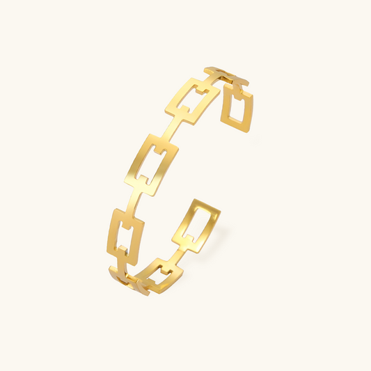Geometrische Bangle Armband - Goud
