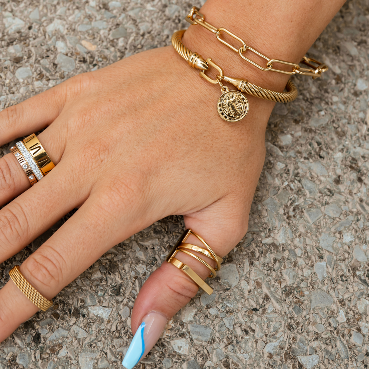 Munt Hanger Armband - Goud