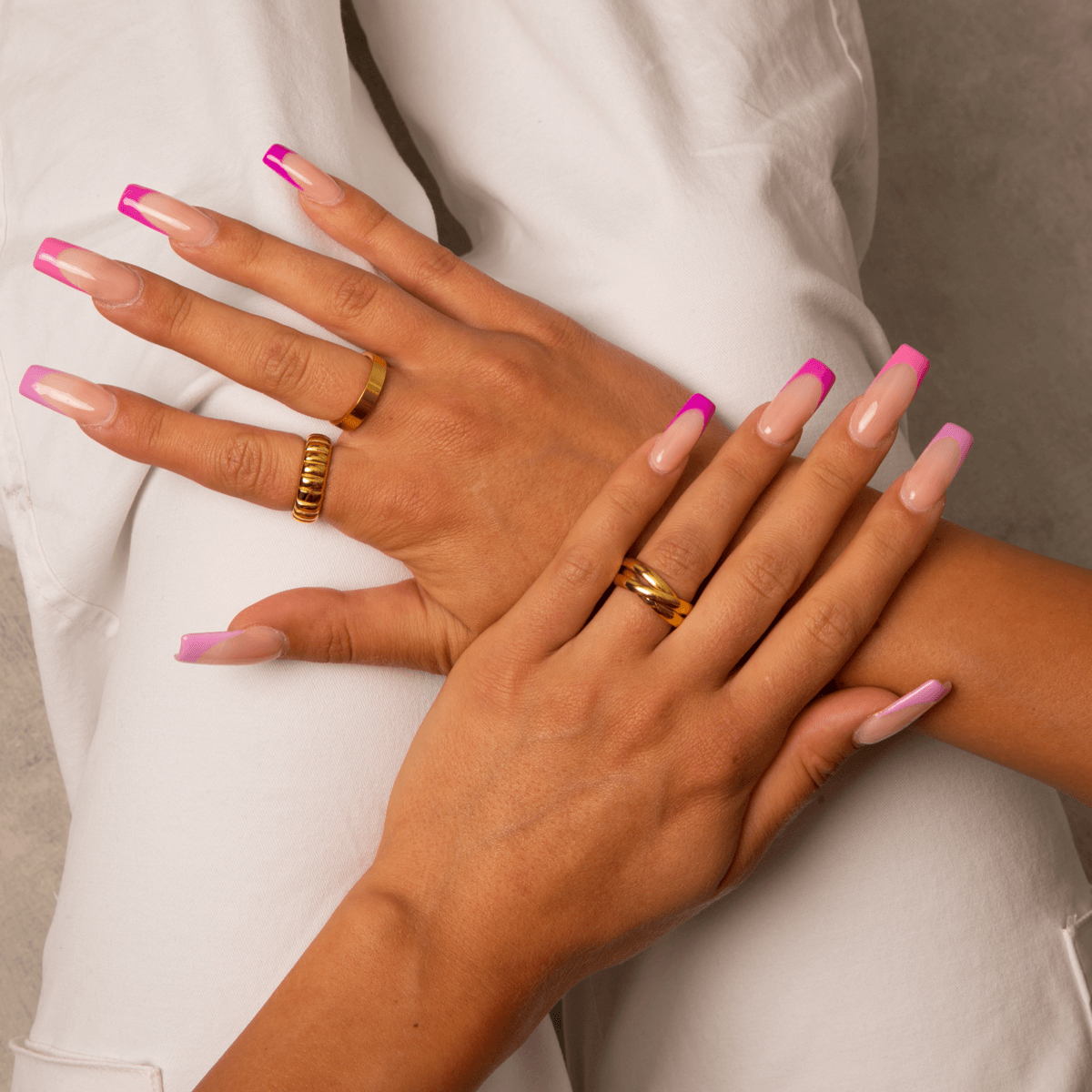 Havana Curb Ring Stapel - Goud