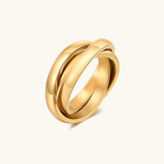 Havana Curb Ring Stapel - Goud