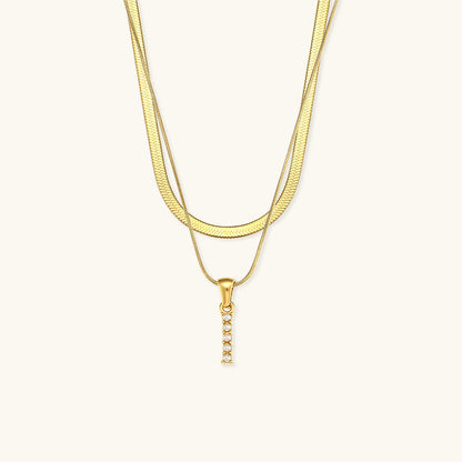 Fiona Gelaagde Gouden Initiaal Letter Ketting