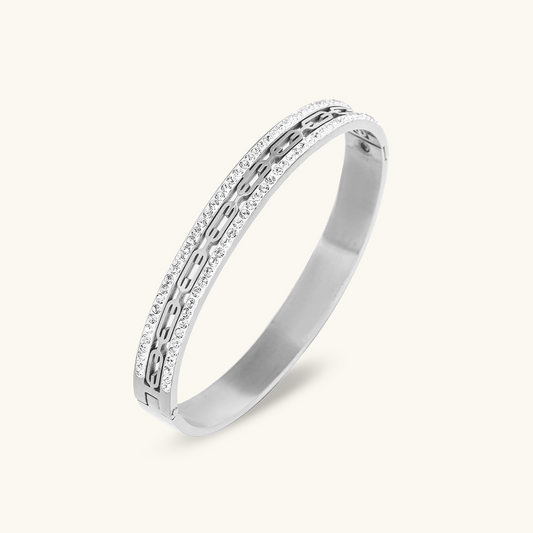 Ivy Stone Bangle Armband - Zilver