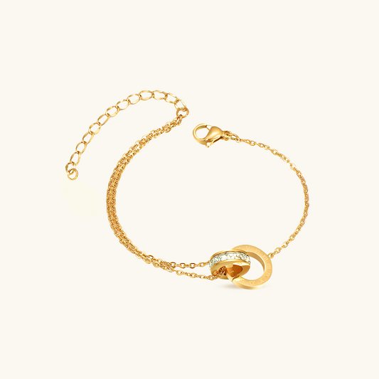 Latijns Verbonden Ringen Armband - Goud