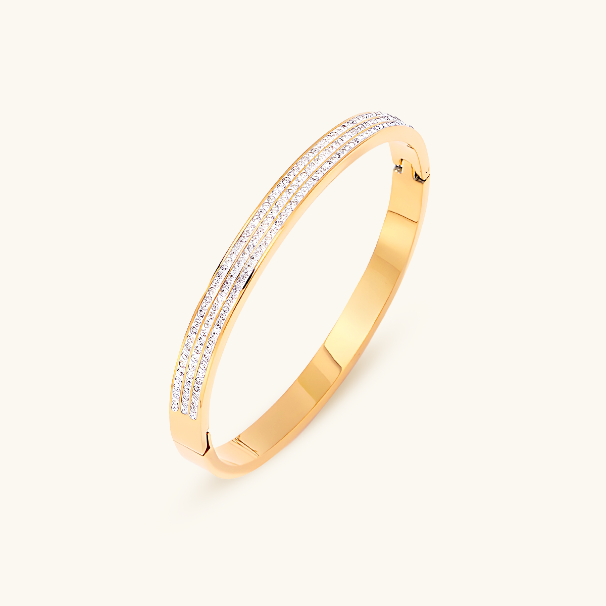 Luxe Steen Bangle Armband - Goud