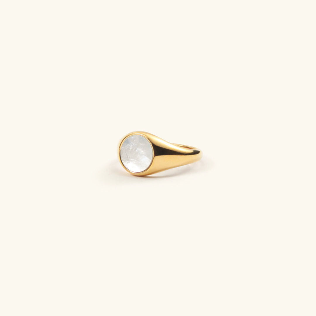 Moeder Van Parel Gouden Ring