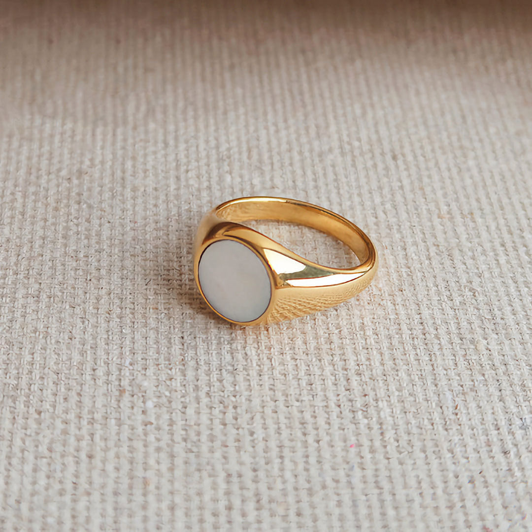 Moeder Van Parel Gouden Ring