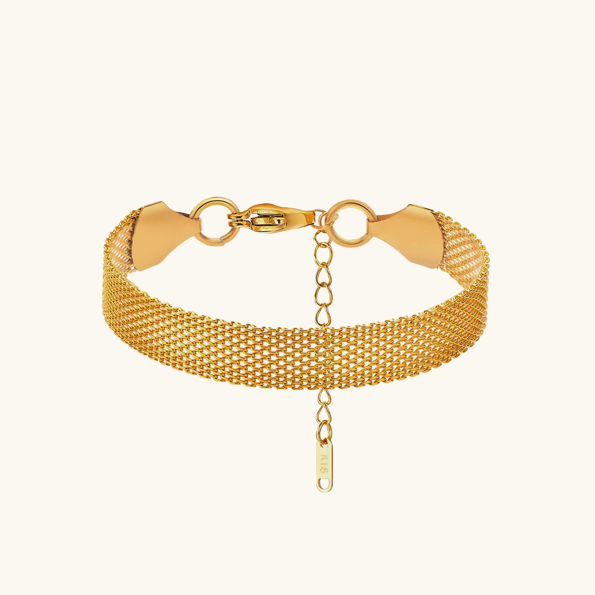 Mesh Loop Lock Armband - Goud