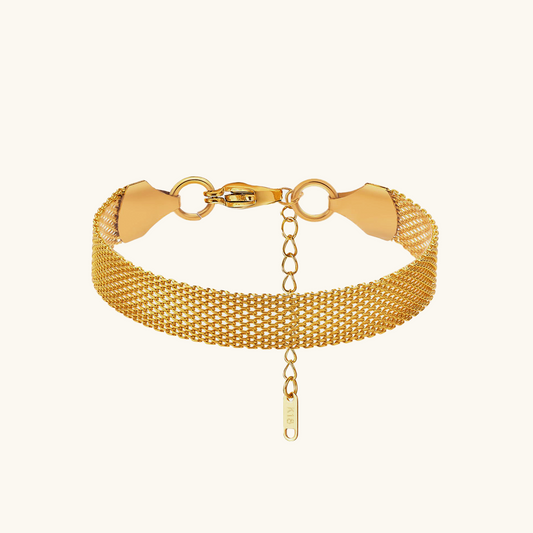 Mesh Loop Lock Armband - Goud