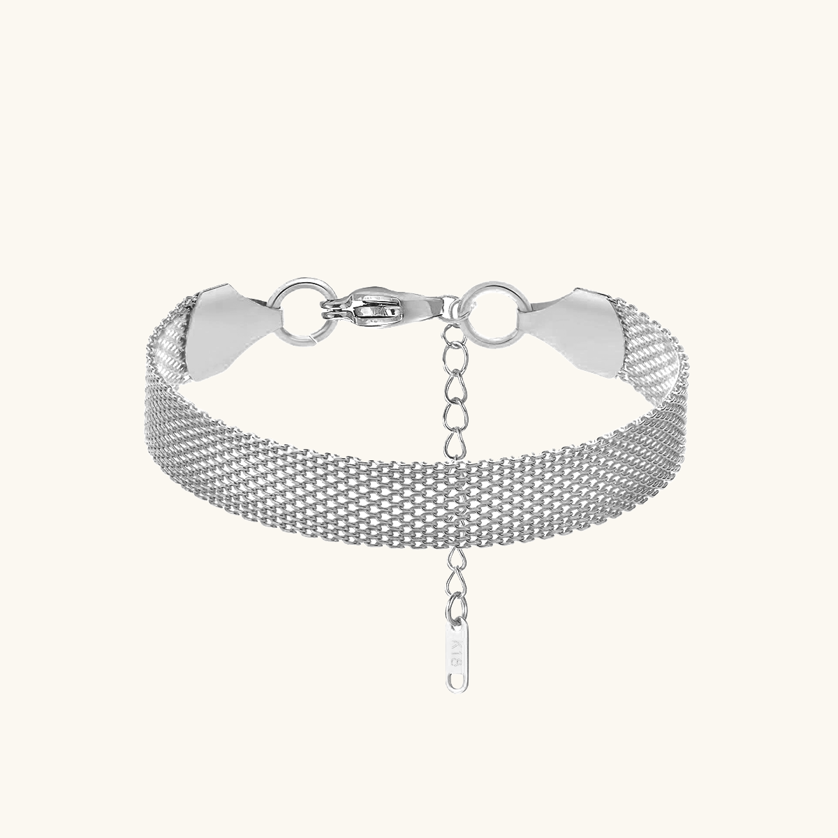 Mesh Loop Lock Armband - Zilver