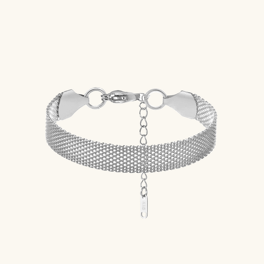 Mesh Loop Lock Armband - Zilver