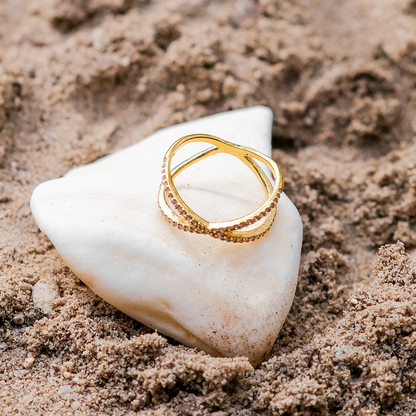 Nia Gouden Diamanten Kruisring