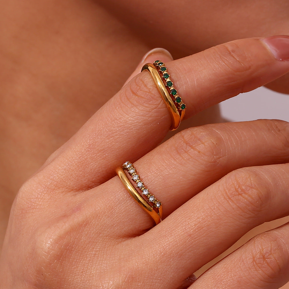 Adeline Diamant Simulant Gouden Ring