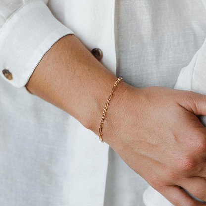 Maybelle Gouden Paperclip Kettingarmband