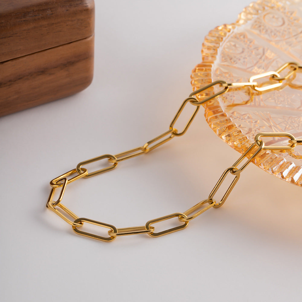 Ria Gouden Paperclip Ketting