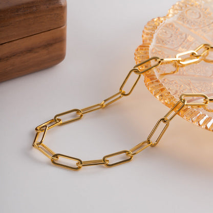 Ria Gouden Paperclip Ketting
