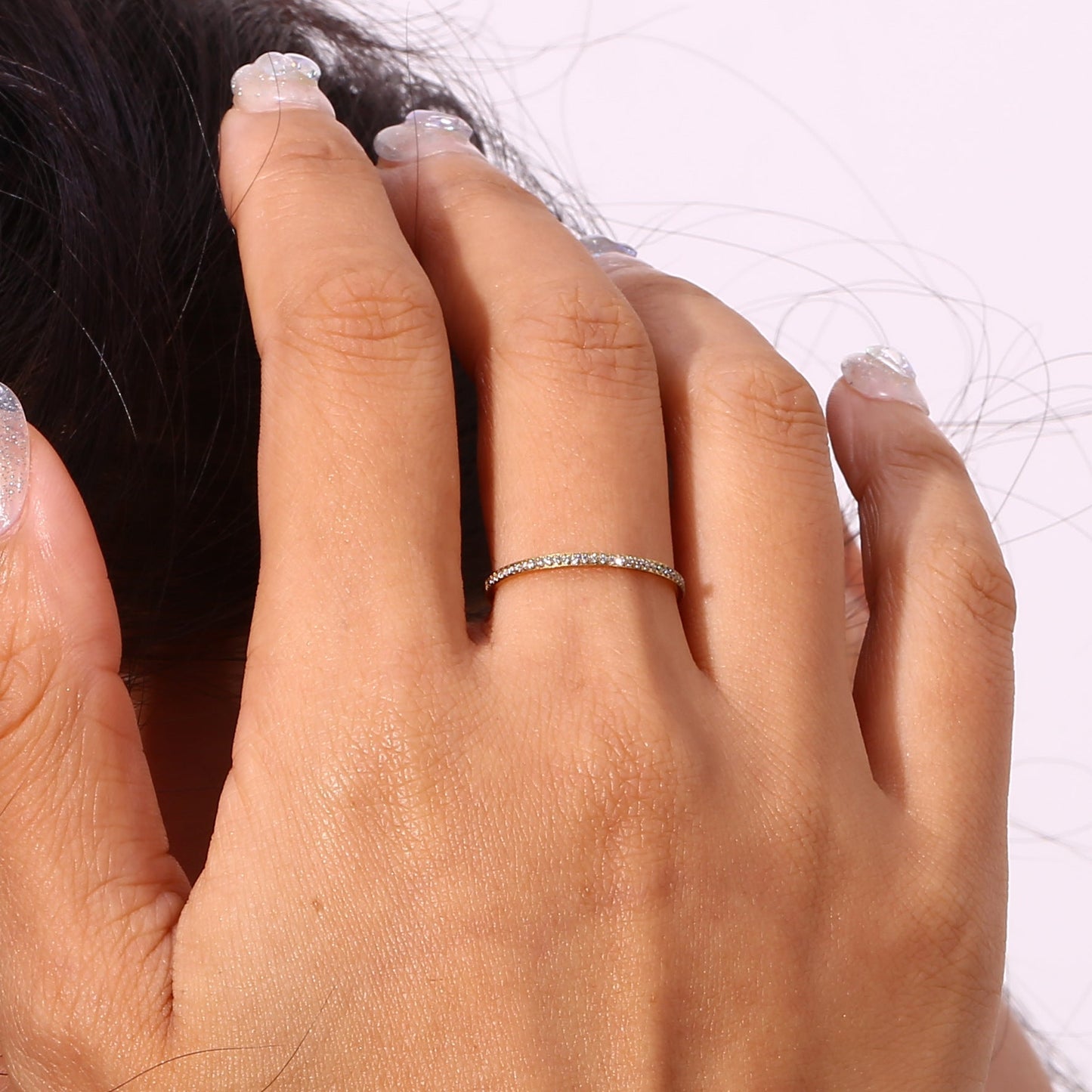 Zarra Geplaveide Gouden Ring