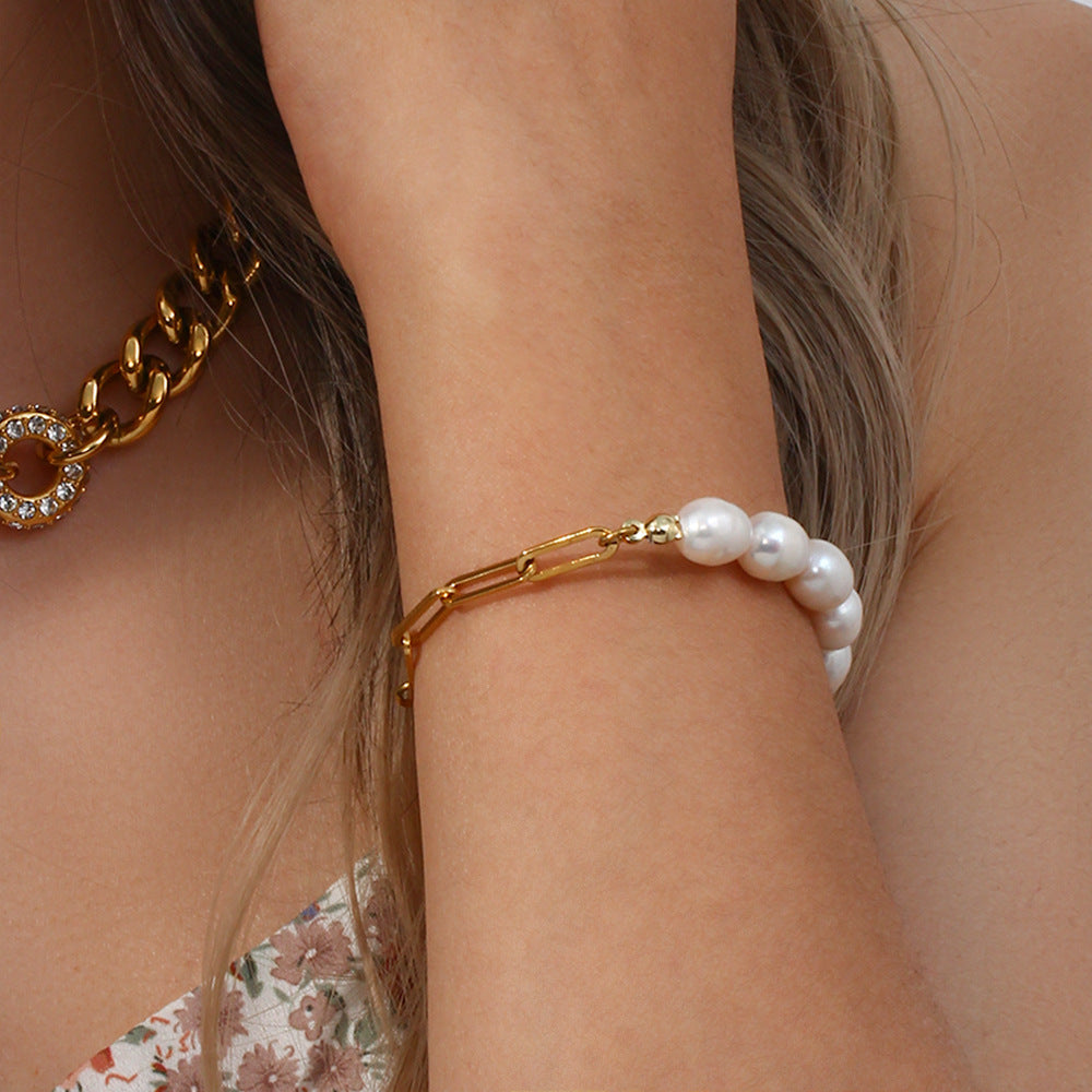Mary Paperclip Ketting Parel Armband