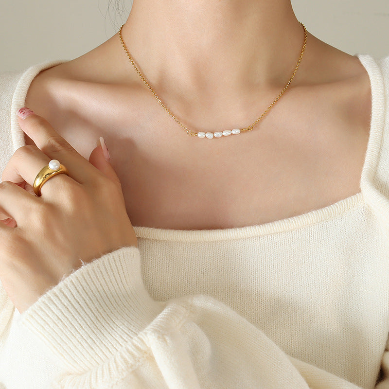 Fleur Zoetwaterparel Gouden Ketting