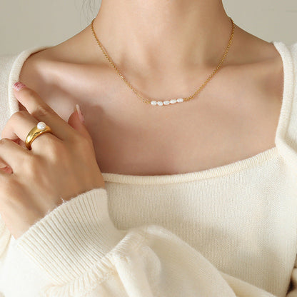 Fleur Zoetwaterparel Gouden Ketting