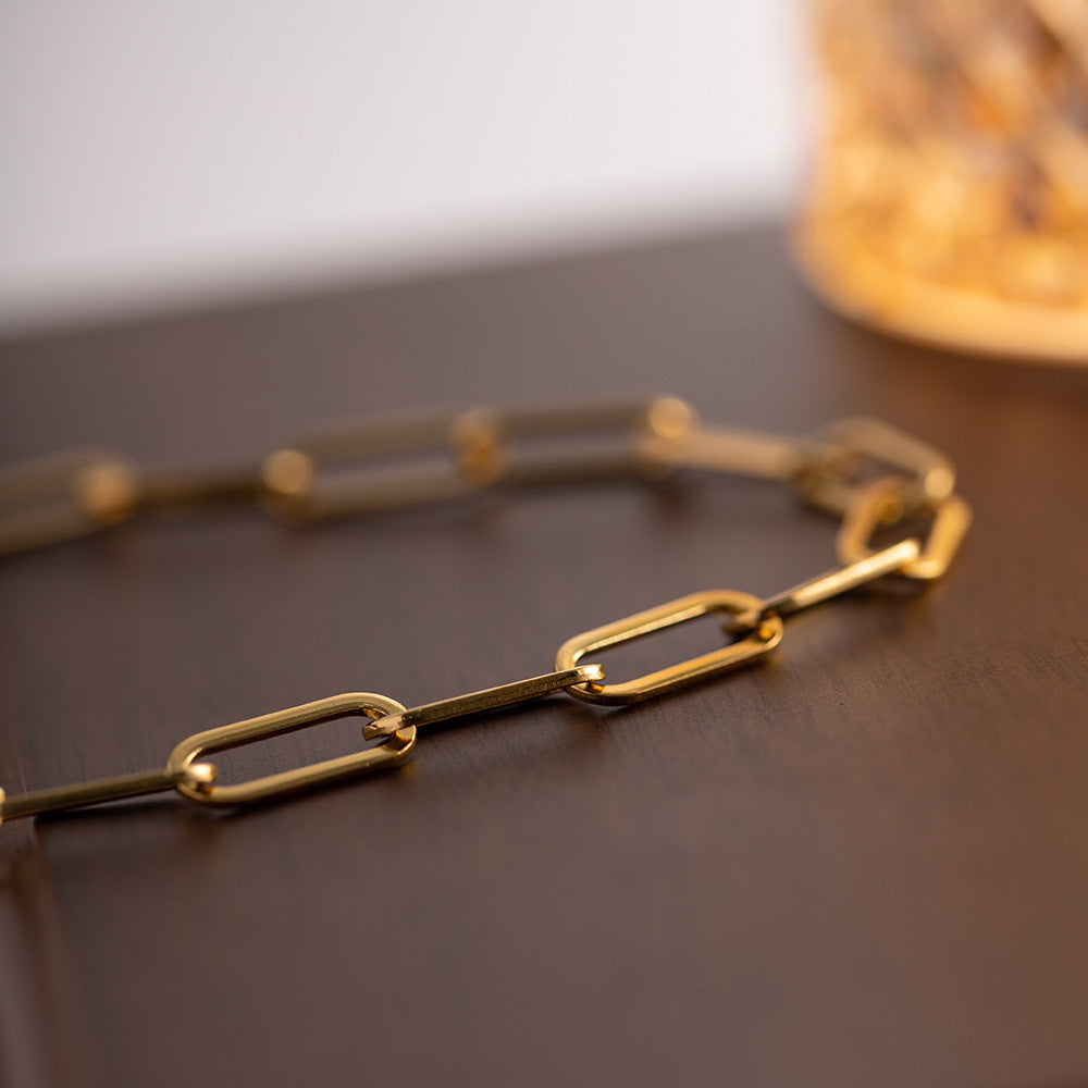Ria Gouden Paperclip Ketting