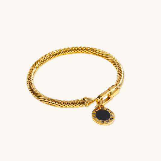 Onyx Hanger Armband - Goud
