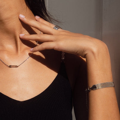 Mesh Loop Lock Armband - Zilver