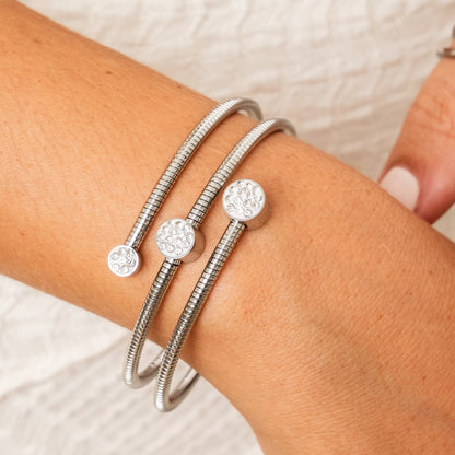 Stone Twister Bangle - Zilver