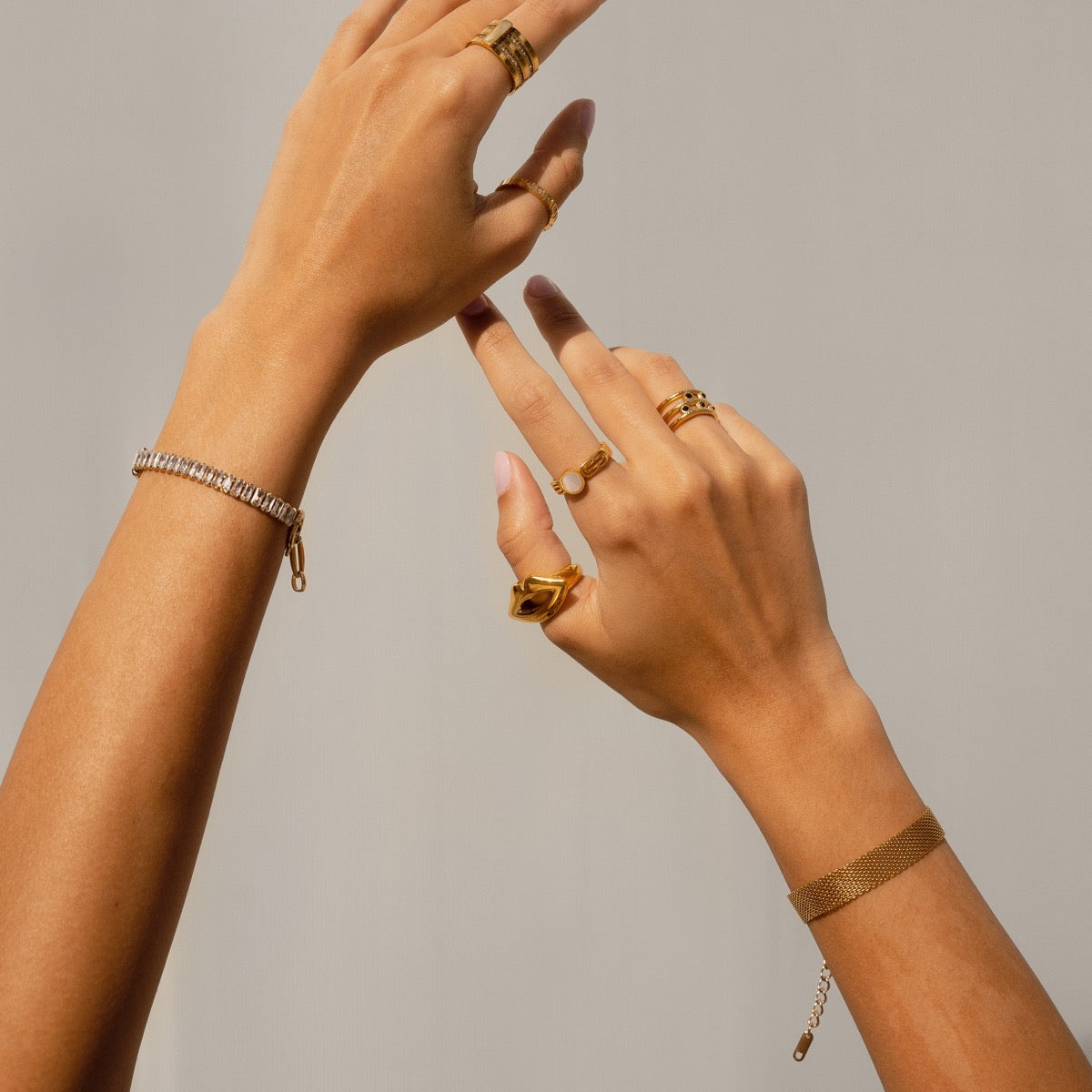 Mesh Loop Lock Armband - Goud