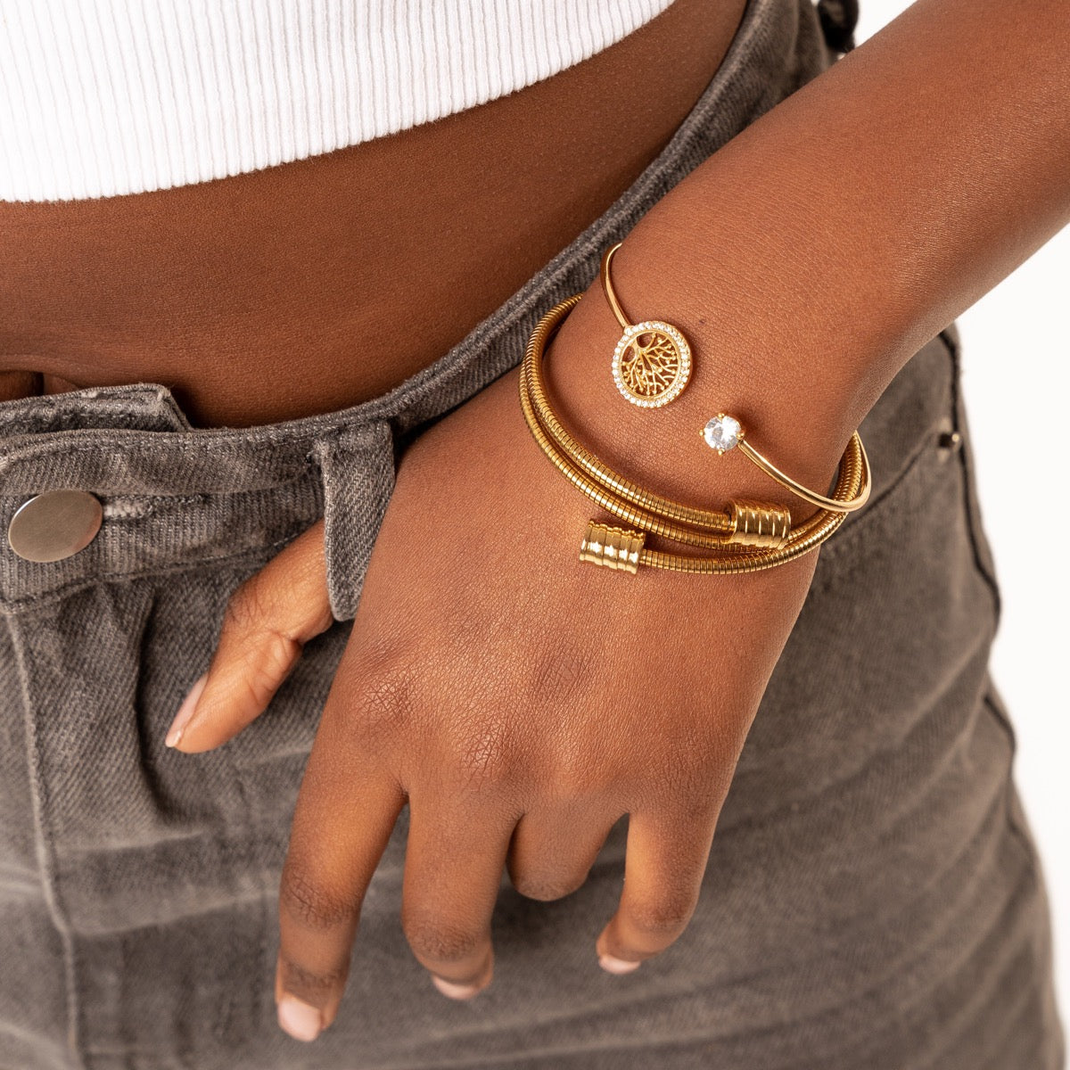 Twister Bangle Armband - Goud