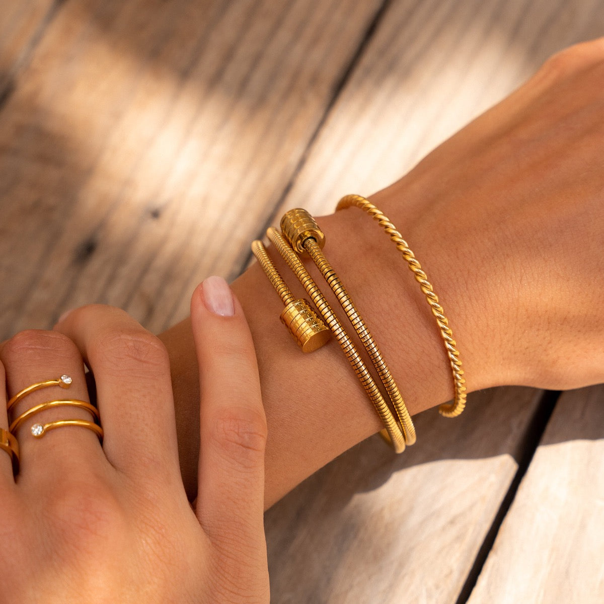 Twister Bangle Armband - Goud