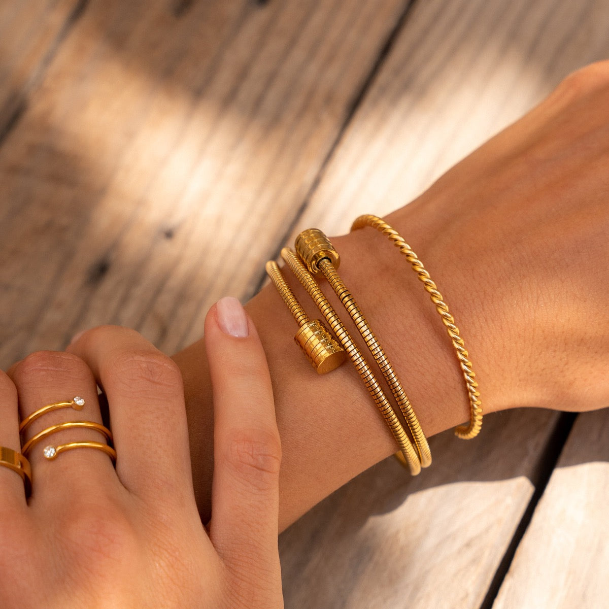 Spiraal Bangle Armband - Goud