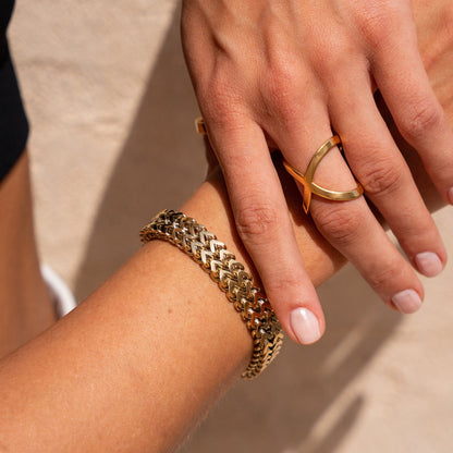Eden Textured Armband 18K Goud Geplateerd - Goud