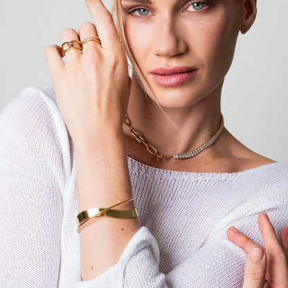 Intertwine Bangle Bracelet - Goud