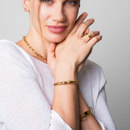 Bamboe Bangle Armband - Goud