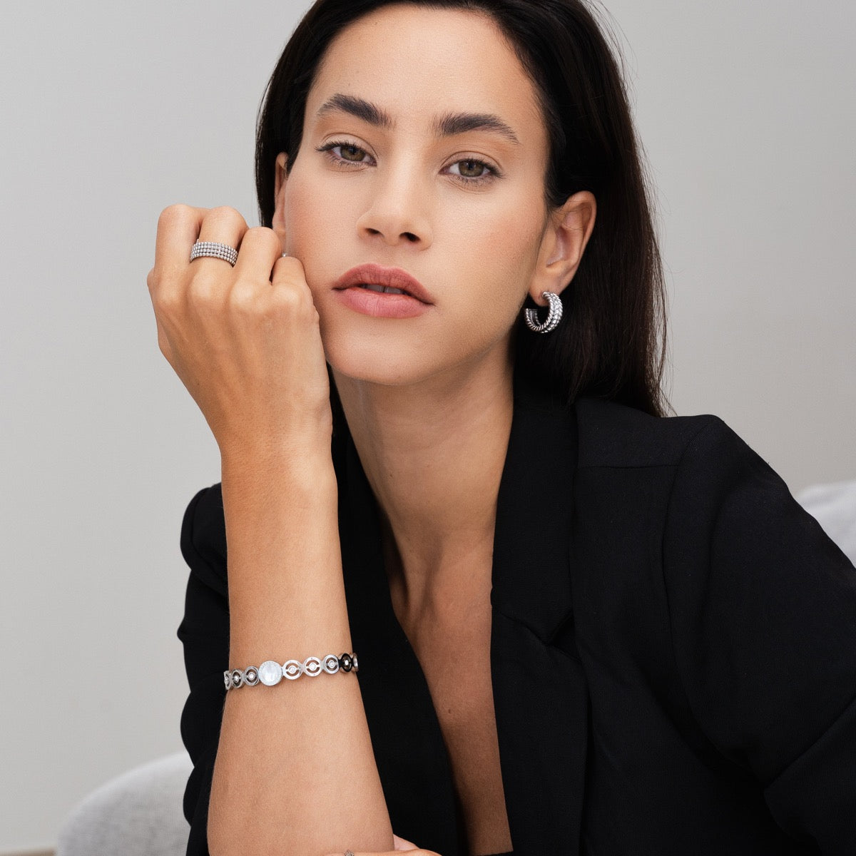 Steen Bijenkorf Bangle Armband - Zilver