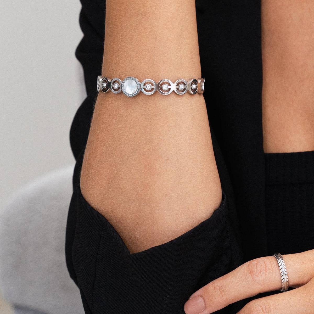 Steen Bijenkorf Bangle Armband - Zilver
