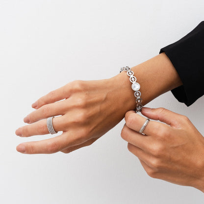 Steen Bijenkorf Bangle Armband - Zilver