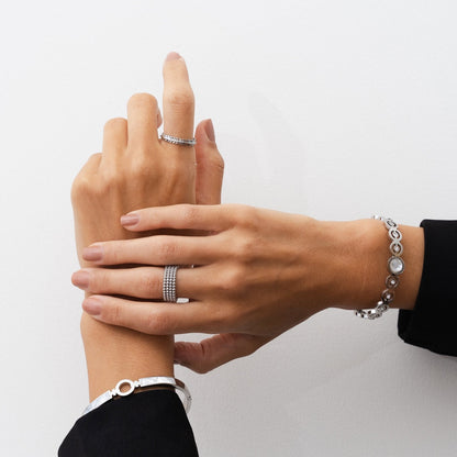 Steen Bijenkorf Bangle Armband - Zilver