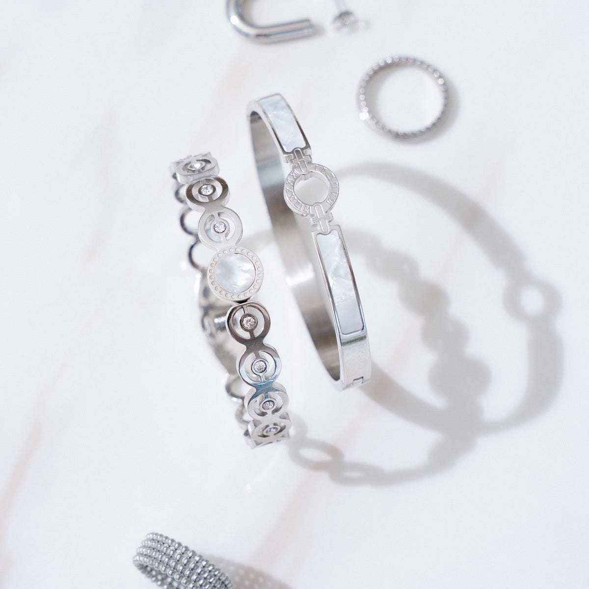Steen Bijenkorf Bangle Armband - Zilver