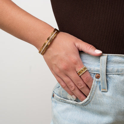 Addison Stone Bangle Bracelet - Goud